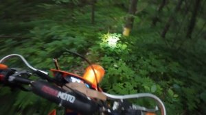 Вечерний прохват на эндуро по лесу