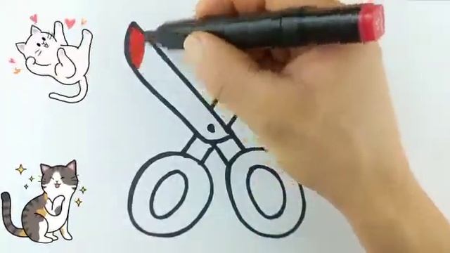 Bolalar Uchun qaychi rasmini chizish | Draw a picture of scissors for children | Ножницы д? смотреть онлайн