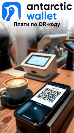"Капучинко" тоже можно оплтатить по QR-коду а не картой, из кошелька ANTARCTIC WALLET.