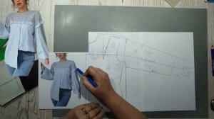 Моделирование. Комбинируем одну модную блузу из двух. Выкройка № 1734.