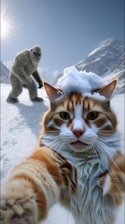 ВЛОГ ИСПУГАННОГО КОТА И СНЕЖНОГО ЧЕЛОВЕКА #ВЛОГ #veo3