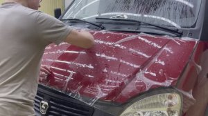 Заклеили капот и часть крыши Газели бронеплёнкой в S-Class Мурманск