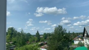 The weather outside the window in our village: неспеша плывут облака