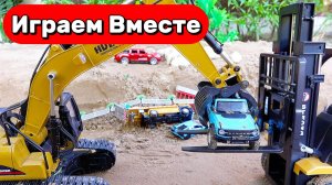 Машинки мультики ! Спасаем машинки экскаватором и грузовиками ! Игрушки мультики детям