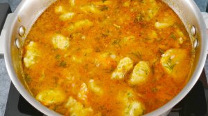 Куриный суп с картофельными галушками. Очень вкусно