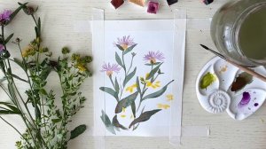 Луговые цветы акварелью. Рисовать просто