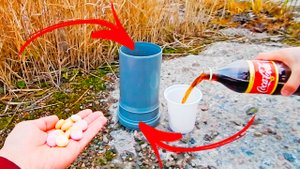 Эксперимент Кока Кола vs Ментос в трубе ! Слоновья зубная паста! Experiment Coca Cola vs Mentos!