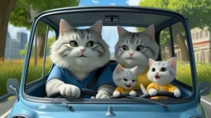 😻Fluffy Cat Family’s Perfect Day _ Heartwarming Animated Story🐾🥞🛍️🍕🌃