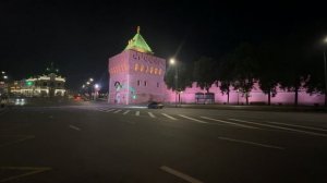 Ночной вид на Нижегородский кремль