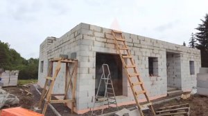 ДОМ ИЗ ГАЗОБЕТОНА 13х13 С МОНОЛИТНЫМ ПЕРЕКРЫТИЕМ И ПЛОСКОЙ КРОВЛЕЙ