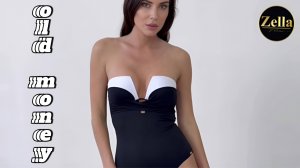 Слитный купальник бандо с пушап эффектом в стиле Old Money. Тихая роскошь 2025.