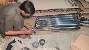 Crafting Motorcycle Silencers in a Factory __ Expert Metalwork Process of Making Bike Muffler