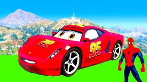 Человек-паук и Молния Маккуин из мультфильма Тачки Мультики про машинки Мультфильмы для детей