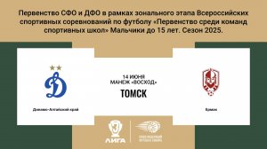 «Динамо-Алтайский край» г. Барнаул - «Ермак» г. Томск. Первенство СФО и ДФО. Мальчики до 15 лет.