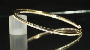 Золотые серьги Конго с бриллиантами. Большой диаметр серег - 80 мм!