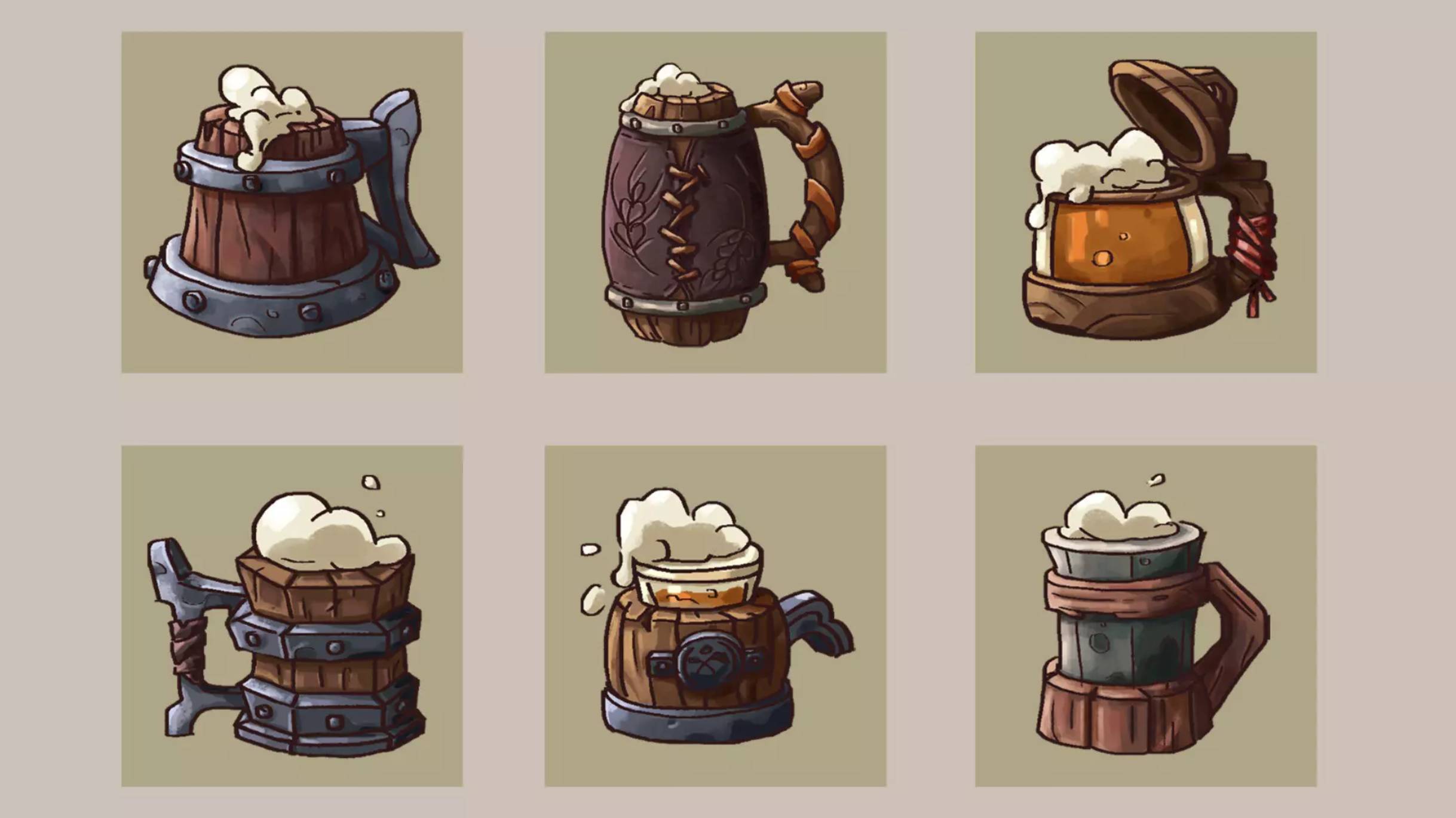 Asset Unity - Fantasy medieval beer cup icons