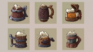 Asset Unity - Fantasy medieval beer cup icons