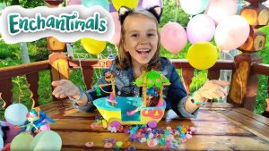 #Мультик Куклы Энчантималс на вечеринке #Junglewood #Enchantimals Лодка в джунглях Обезьянка Мерит