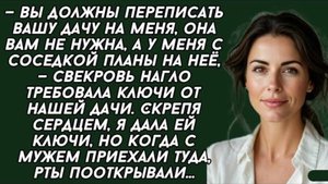 Свекровь требовала переписать дачу на неё, но мой ответ изменил всё