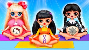 Кукла из Игры в кальмара становятся Мамочкой! Поделки для кукол