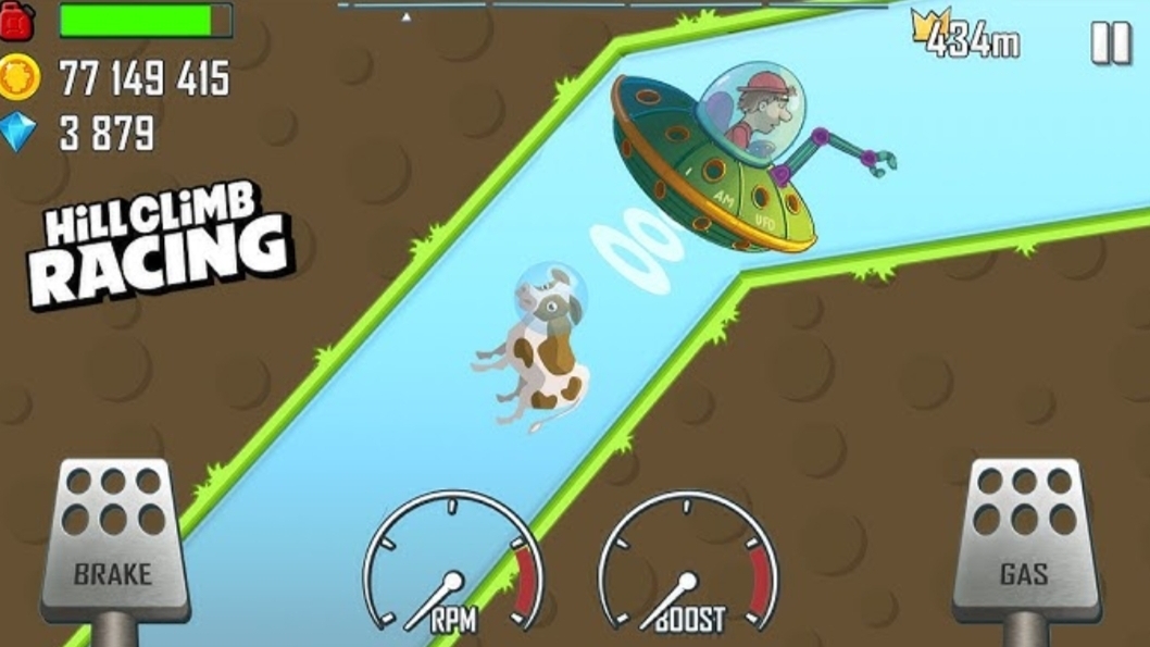 Hill Climb Racing 1 - New Vehicle UFO Walkthrough Game Android GamePlay