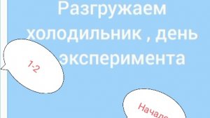 Разгружаем холодильник!!! эксперимент 1-2день,начало