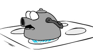 Жопа горит у чайника