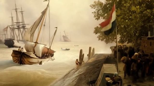 Вход в гавань при бушующем море. Андреас Ахенбах (1815-1910) смотреть онлайн