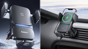 Автоматический автомобильный держатель для смартфона беспроводной зарядкой Qi 15W Baseus CGZX000001