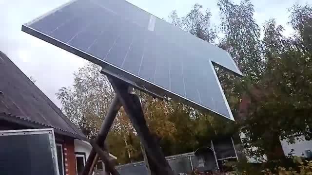 Установка трекера для солнечных панелей