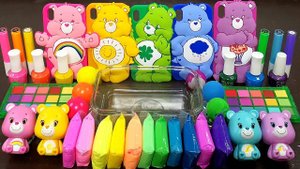 Rainbow CareBear Slime Смешивает случайный слайм с приятным Ярким слаймом Видео ASMR