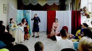 Экзамен-спектакль "Восемь любящих женщин" по мотивам пьесы Р.Тома. Отделение НХО. Актёры в описании