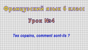 Французский язык 6 класс (Урок№4 - Tes copains, comment sont-ils ?)