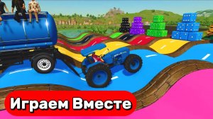 Машинки мультики для детей ! Учим цвета и устраиваем гонку ТРАКТОРОВ ! Мультики для детей