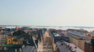 Хельсинки остров Катаянокка, полёт вдоль старинных жилых зданий
