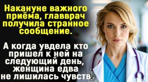 Накануне важного приема главврач получила странное сообщение. А утром к ней пришёл