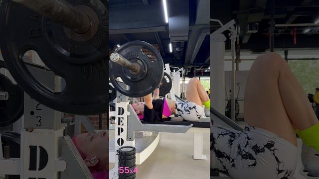 Присед 115х2 , военный жим 55х4 #пауэрлифтинг#powerlifting#strong#тяга#жим#присед#троеборье#сильная#
