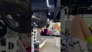 Присед 115х2 , военный жим 55х4 #пауэрлифтинг#powerlifting#strong#тяга#жим#присед#троеборье#сильная#