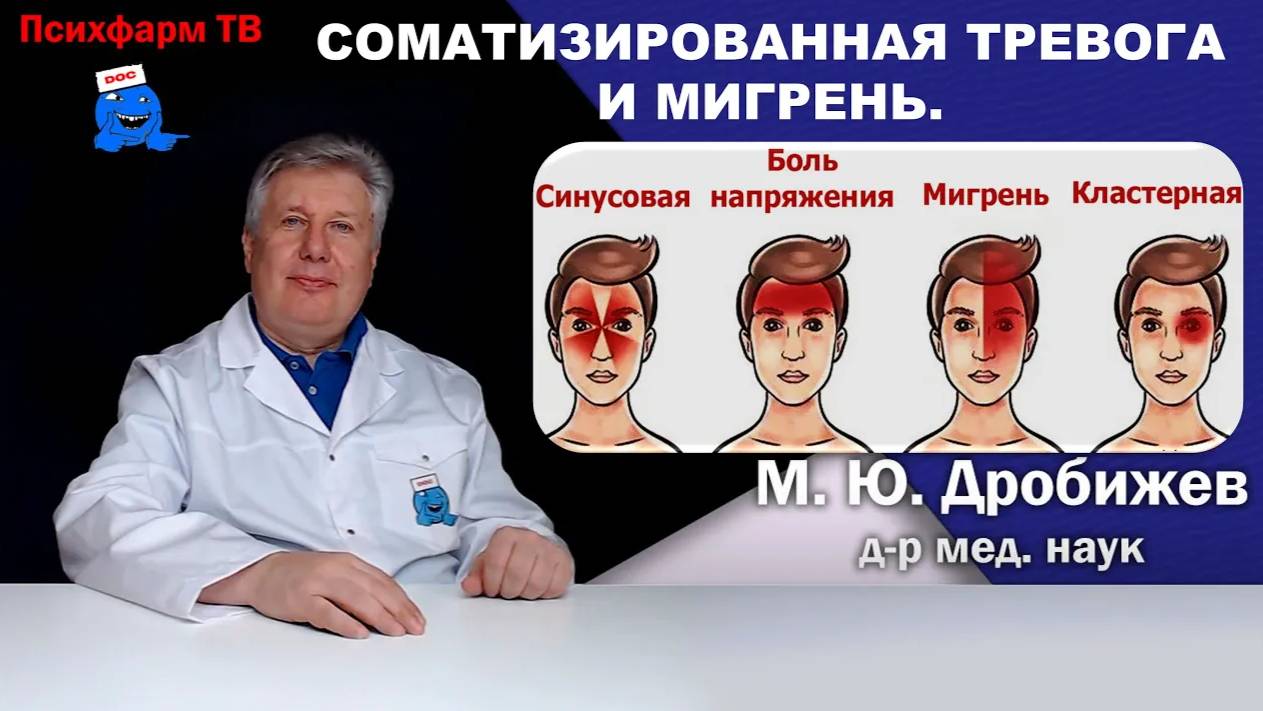 Сомтизированная тревога и мигрень.