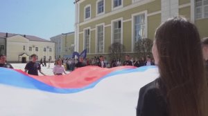 СКФУ принял участие в акции-эстафете «Передача государственного флага Российской Федерации»