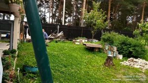 Ремонт ступеней крыльца, были из плитки, теперь деревянные.