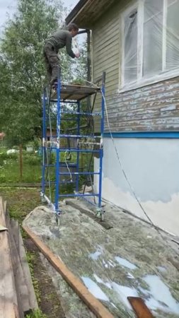 Покраска дома покрасочной станцией,  Строй-Ритм 35