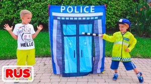 Влад и Ники. Ники играет в полицейского и учит Влада правилам! Видео для детей.