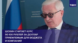 Шохин считает курс 90-100 рублей за доллар приемлемым для бюджета и компаний