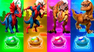 ЧЕЛОВЕК ПАУК ДИНОЗАВРЫ VS ОРАНЖЕВЫХ ДИНОЗАВРОВ | МУЛЬТФИЛЬМЫ ДИНОЗАВРЫ в Tiles Hop 63 серия