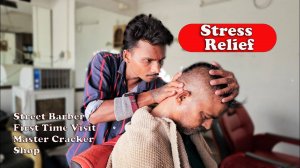 Loud Neck Crack & Deep Head Massage by Master Cracker｜Street Barber Stress Relief ASMR ｜Acupressure