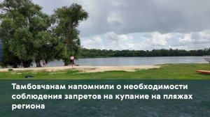 Тамбовчанам напомнили о необходимости соблюдения запретов на купание на пляжах региона