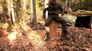 ДОМ ПОД ЗЕМЛЕЙ своими РУКАМИ, РЫСЬ ПРИШЛА к порогу, ЛЕСНАЯ КУХНЯ