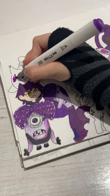 Рисую только фиолетовых персонажей #christmas #art #вреки #маркеры #drawing #рисунок смотреть онлайн