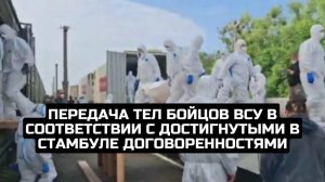 Передача тел бойцов ВСУ в соответствии с достигнутыми в Стамбуле договоренностями